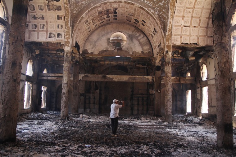 The damaged interior of the Saint Moussa Church is seen a day after it was torched in sectarian violence following the dispersal of two Cairo sit-ins of supporters of the ousted Islamist President Mohammed Morsi, in Minya, south of Cairo, Egypt, Thursday, Aug. 15, 2013. Egypt faced a new phase of uncertainty on Thursday after the bloodiest day since its Arab Spring began, with hundreds of people reported killed and thousands injured as police smashed two protest camps of supporters of the deposed Islamist president. Wednesday's raids touched off day-long street violence that prompted the military-backed interim leaders to impose a state of emergency and curfew, and drew widespread condemnation from the Muslim world and the West, including the United States. (AP Photo/Roger Anis, El Shorouk Newspaper) EGYPT OUT