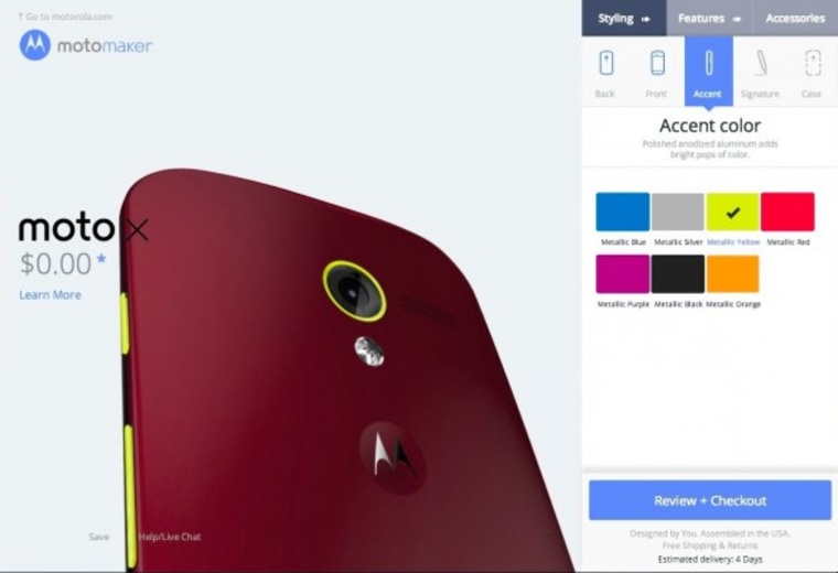 Choosing an accent color for the Moto X.