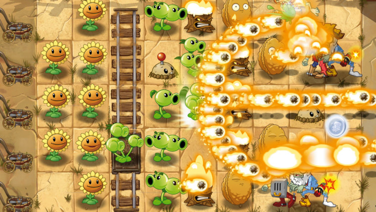 \"Plants vs. Zombies 2\" is easy to pick up and start playing, but the game is deceptively complex. Combining different plants for tactical advantages such as flaming projectiles gives a much-needed boost in harder levels.