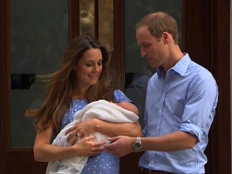 The royal couple with newborn Prince George.
