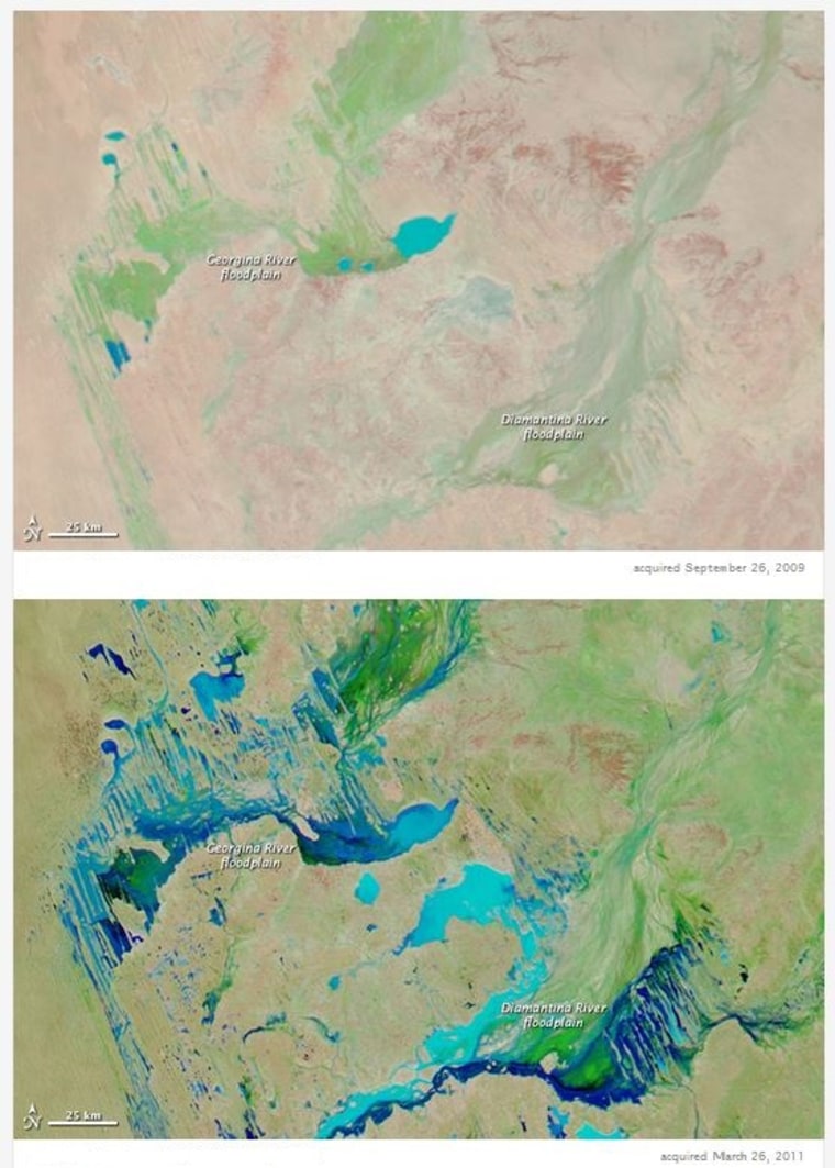 Maps of Australia show increased rainfall.