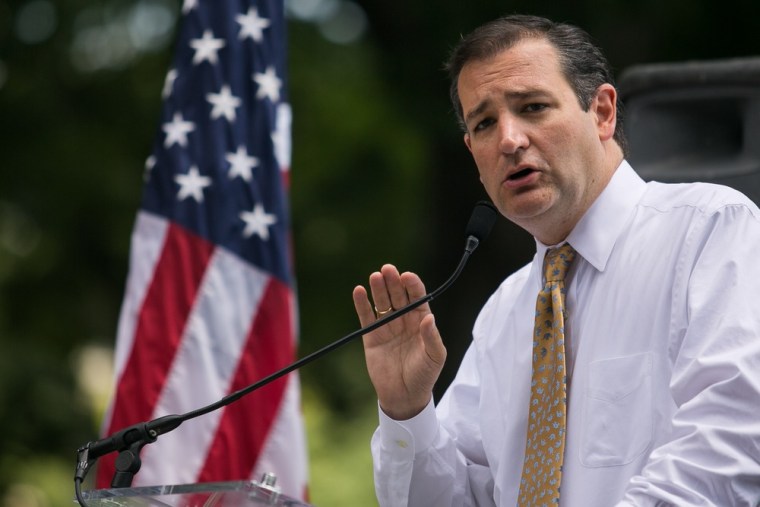 Sen. Ted Cruz speaks about immigration near Capitol Hill on July 15.
