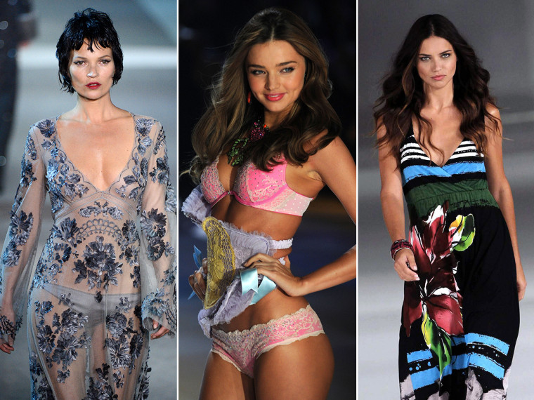 Models Kate Moss, Miranda Kerr and Adriana Lima made Forbes highest-paid models list.
