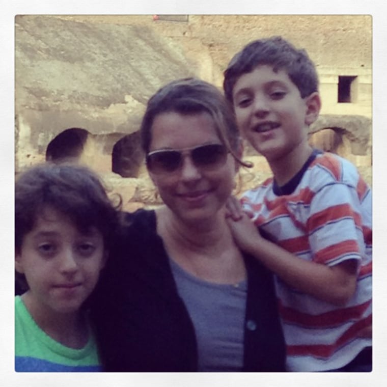 Monique and her two boys in Rome.