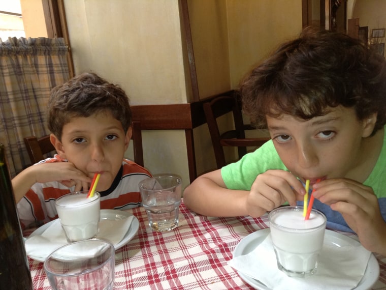 Monique and her two boys in Rome.