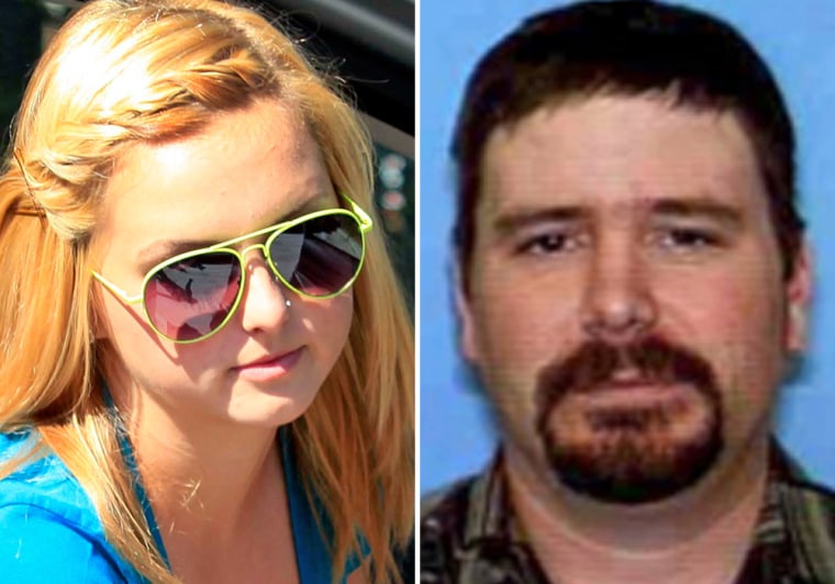 Hannah Anderson arrives at a fundraiser on Aug. 15, left, and an undated booking photo of James Lee DiMaggio.