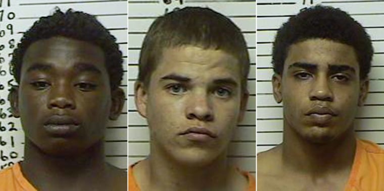 From left, James Francis Edwards Jr., 15, Michael Dewayne Jones, 17, and Chancey Allen Luna, 16, all of Duncan, Okla.