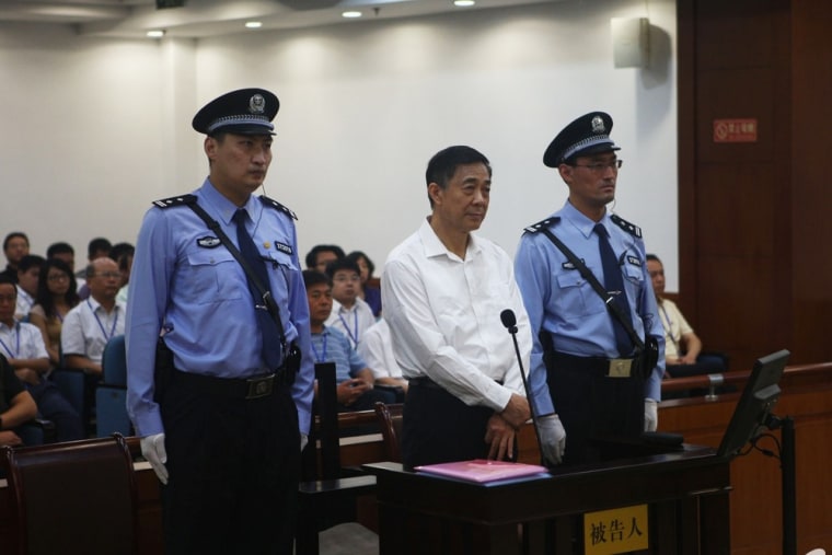 Disgraced Chinese politician Bo Xilai, seen in court Thursday, denied some of the corruption charges he faces and asked that he be judged