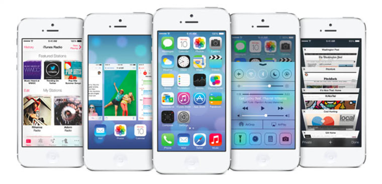 iOS 7 as shown on the iPhone.