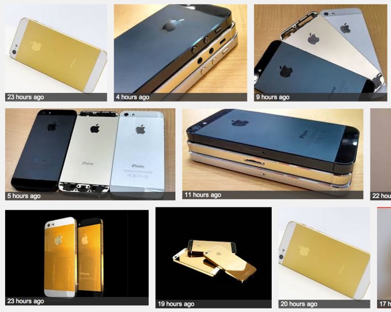 Photos shown in Web search for gold iPhone