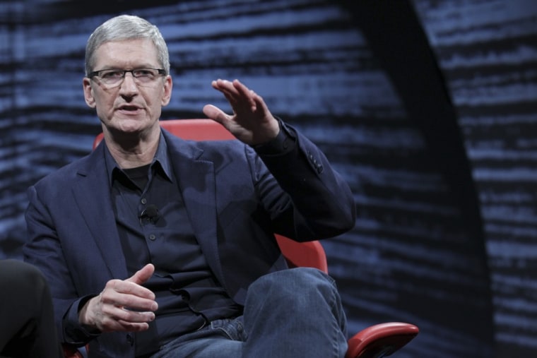 Apple CEO Tim Cook is pictured at the All Things Digital conference in Los Angeles in this May 29, 2012 handout photo.