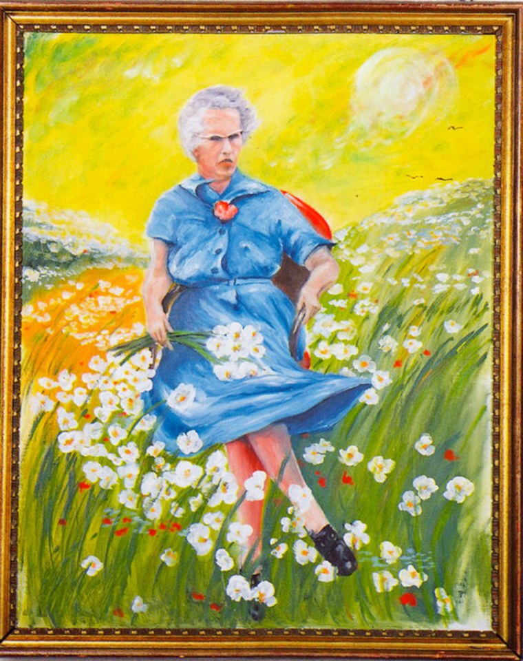 LUCY IN THE FIELD WITH FLOWERS
Unknown
30\"x24\", oil on canvas
Rescued from trash in Boston, MA
by Scott Wilson (MOBA Esteemed Curator Emeritus), 1993
...