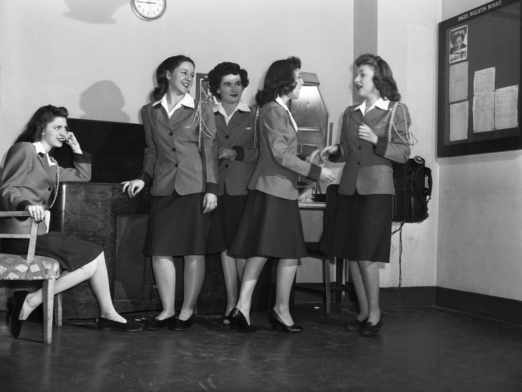 NBC PAGES & GUIDES -- 1946 -- Pictured: NBC pagettes in the Rec Room on April 1, 1946 -- Photo by: NBC/NBCU Photo Bank