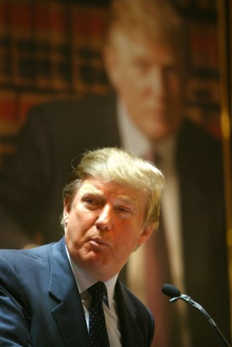 In this May 23, 2005 file photo, real estate mogul and Reality TV star Donald Trump speaks at a press conference in New York where he announced the establishment of Trump University.