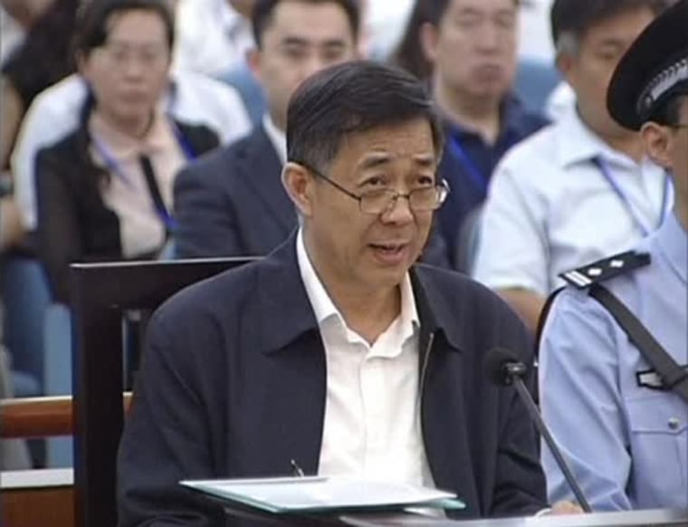 Ousted senior Chinese politician Bo Xilai speaks during his trial in Jinan, Shandong province on August 25, 2013. Bo, the former Communist Party chief in Chongqing, angrily denounced his former police chief on Sunday, the fourth day of his trial.