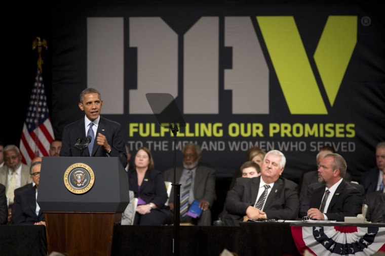 President Barack Obama addresses injured veterans and guests at the Disabled American Veterans National Convention in Orlando, Fla., Aug.10.