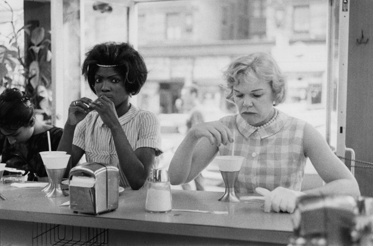 Two women at lunch counter, 1962.