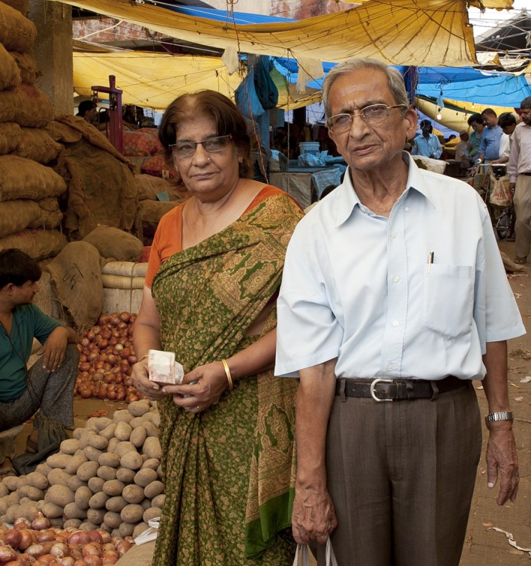 Santosh Nanda, 65, and wife Devki Nanda, 75, say the skyrocketing cost of onions is hitting the elderly hard.