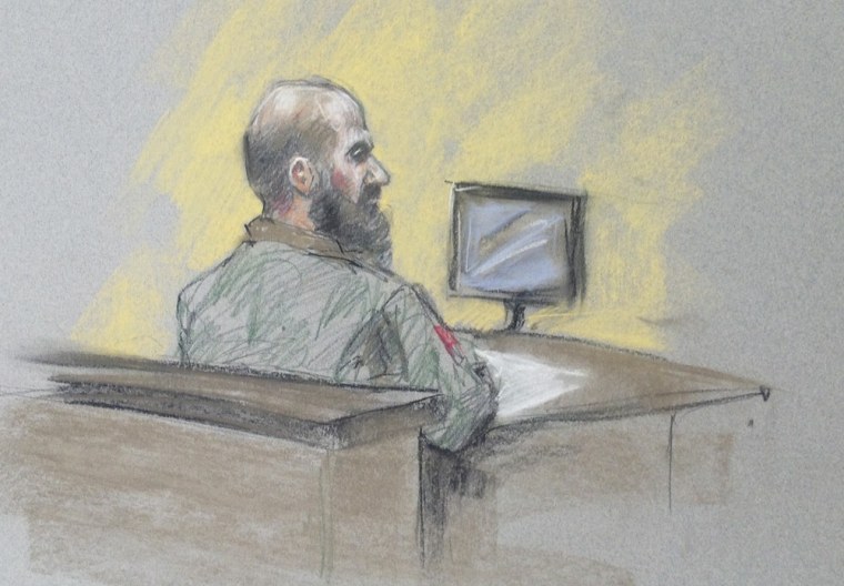 U.S. Army Major Nidal Hasan during reading of his sentence in Fort Hood, Texas.