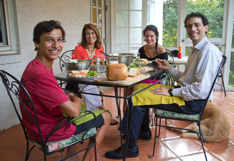 The Goldfarb family enjoys dinner together most nights.