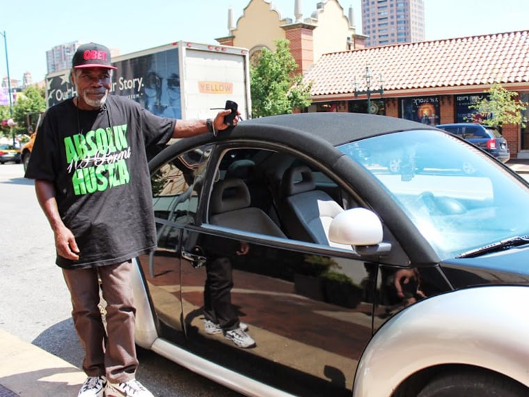 Billy Ray Harris with the car he was able to buy, thanks to donations from people who heard his story.