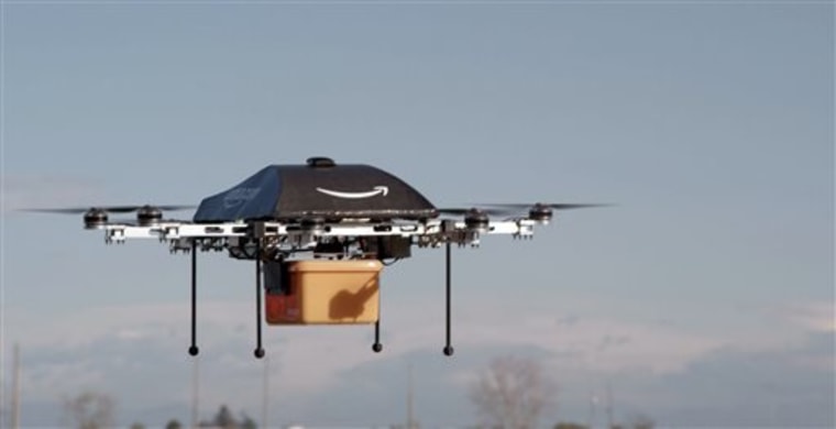 This undated image provided by Amazon.com shows the so-called Prime Air unmanned aircraft project that Amazon is working on in its research and development labs. Public relations experts say the announcement was a clever way to generate publicity around Cyber Monday.
