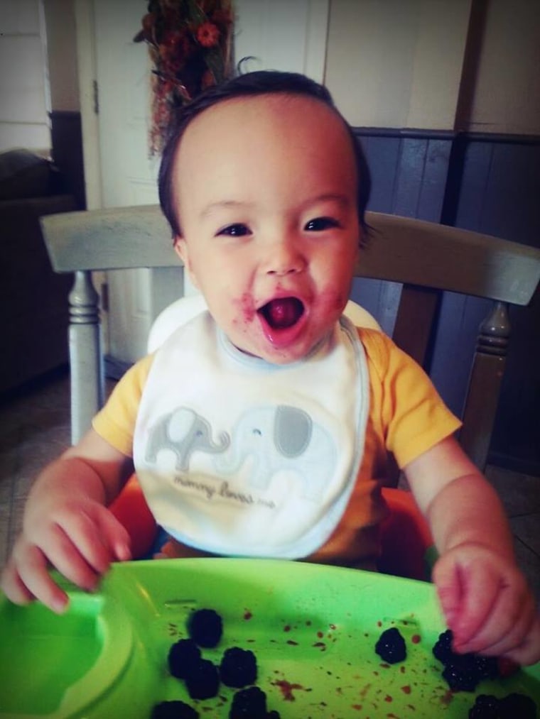 First taste of blackberries. Yum!