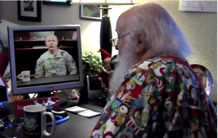 Santa checks in with NORAD prior to his 2012 flight.