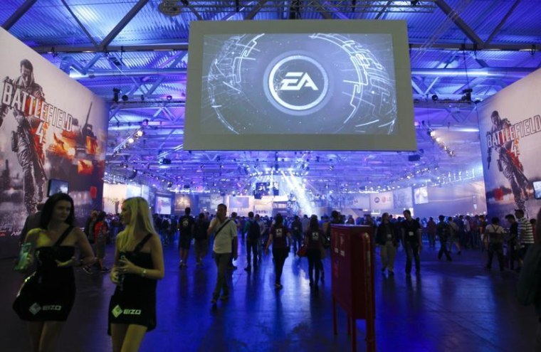 IMAGE: Electronic Arts EA exhibition stand during the Gamescom 2013 fair