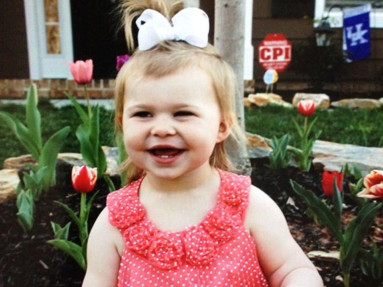 Harper Waggoner, 3, sustained a head injury after falling from her booster seat last year.