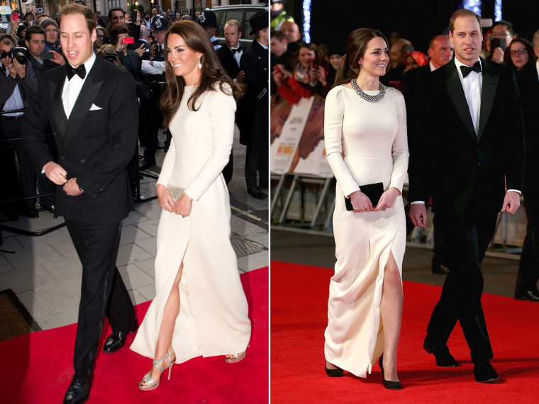 LONDON - MAY 8:  Catherine, Duchess of Cambridge and Prince William, Duke of Cambridge arrive for a dinner hosted by The Thirty Club at Claridges on M...