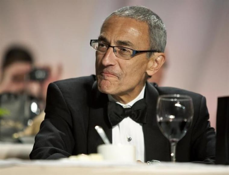 John Podesta, president and chief executive officer of the Center for American Progress, attends the National Italian American Foundation Gala in Washington October 29, 2011.