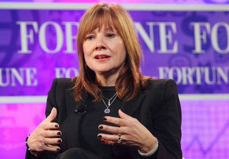 WASHINGTON, DC - OCTOBER 16: Senior Vice President of Global Market Development of General Motors Mary Barra speaks onstage at the FORTUNE Most Power...