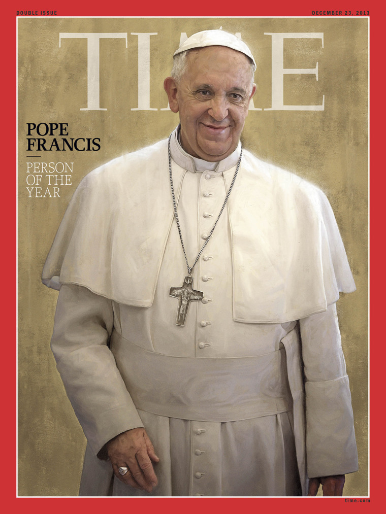 Pope Francis was chosen by the magazine for his impact on the world and news in 2013.