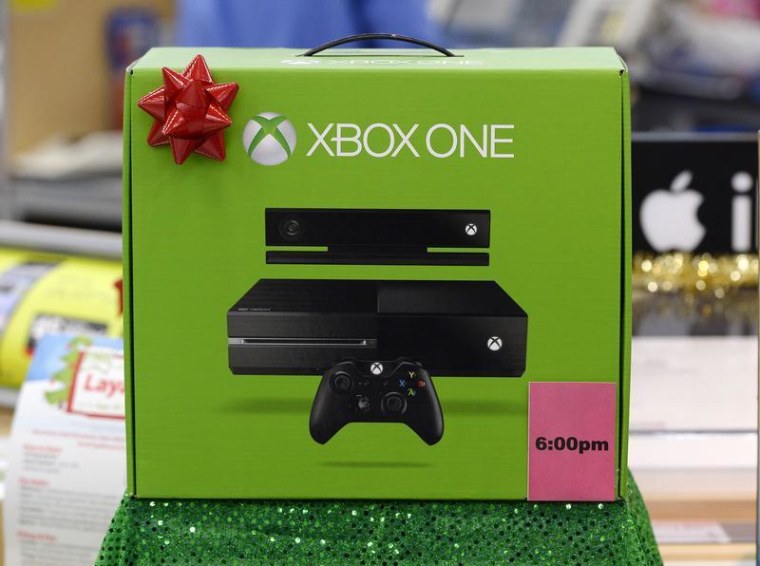 An XBox One which will be discounted at 6pm local time on Thanksgiving day is seen on display at the Wal-Mart Supercenter in the Porter Ranch section ...