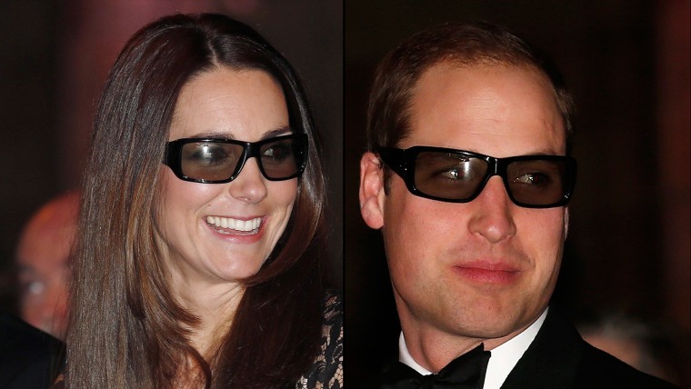 Image: Duchess Kate and Prince William wearing 3D glasses