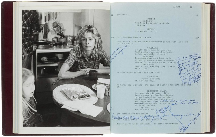 Farrah Fawcett's script for \"The Burning Bed\" was one of the late actress's belongings put up for auction by her nephew.