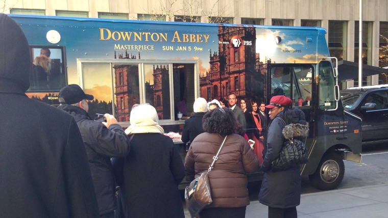 Lines were long at the Downton truck, which parked in NYC to promote the show's upcoming season.
