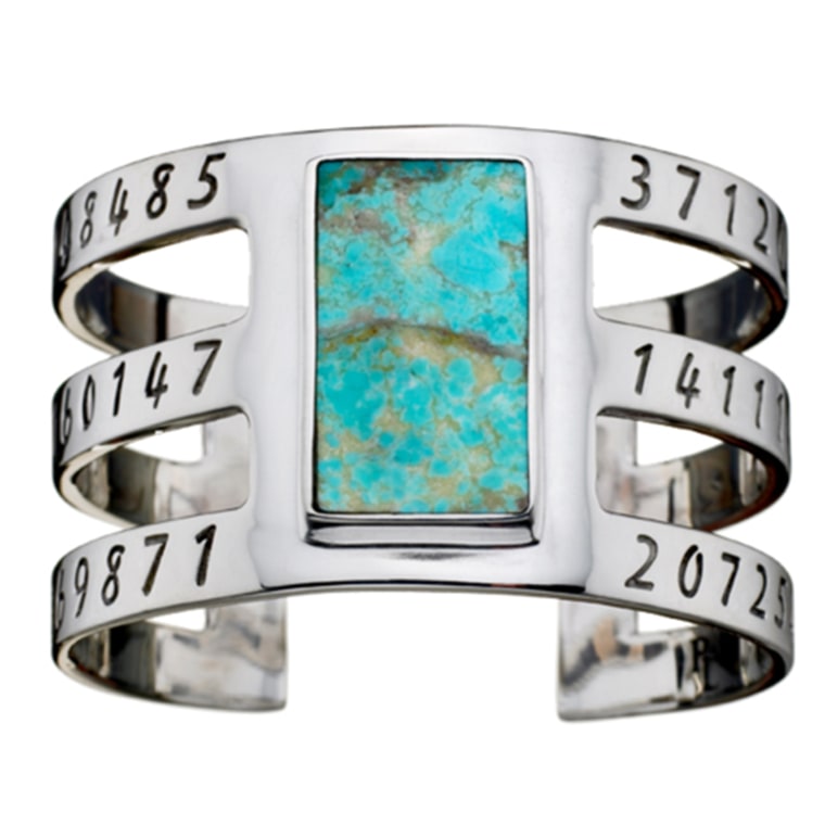 A cuff from Liberty United, featuring the serial numbers of the guns that were destroyed.