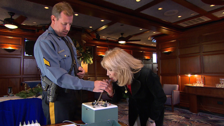 This woman was surprised when she blew a Breathalyzer that was above the legal limit.