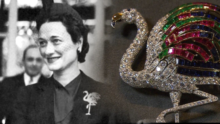 The flamingo brooch given to Wallis Simpson, the Duchess of Windsor