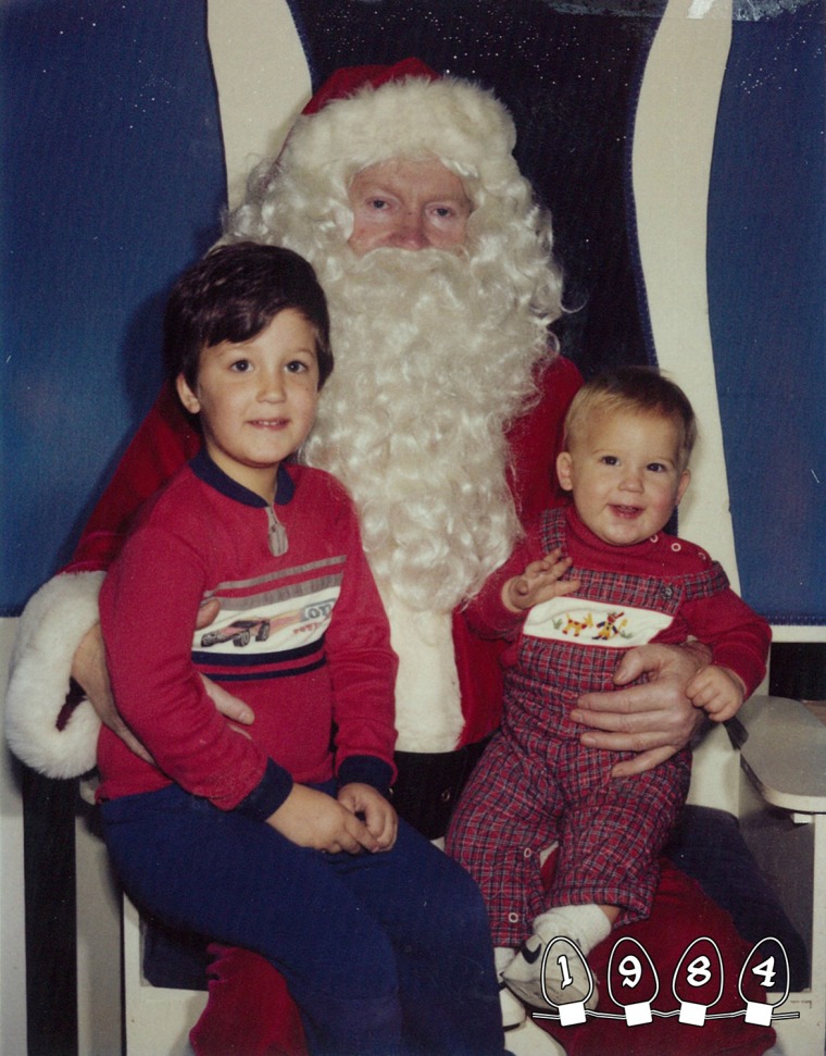 Like most kids, the Gray brothers sat on Santa's lap for a Christmas photo. Unlike most, they kept that tradition going...