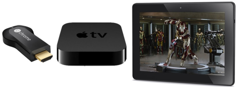 Mobile device to HDTV connection: Apple TV, Chromecast, Kindle Fire HDX  compared