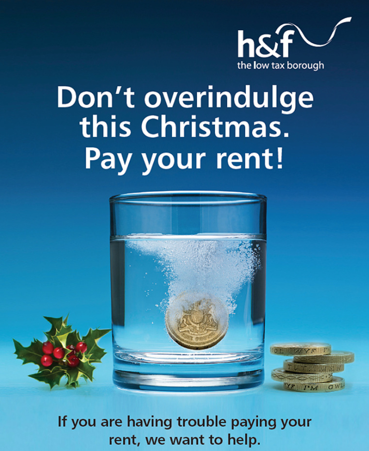 The Christmas message sent to tenants by Hammersmith & Fulham Council in London.