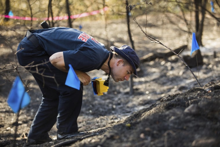 Jeremy Ward, captain of California Department of Forestry and Fire Protection (CAL FIRE), seen in September investigating the Clover Fire in Happy Valley, California.