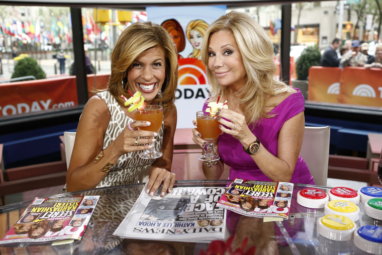 TODAY -- Pictured: (l-r) Hoda Kotb and Kathie Lee Gifford appear on NBC News' \"Today\" show -- (Photo by: Peter Kramer/NBC/NBC NewsWire)
