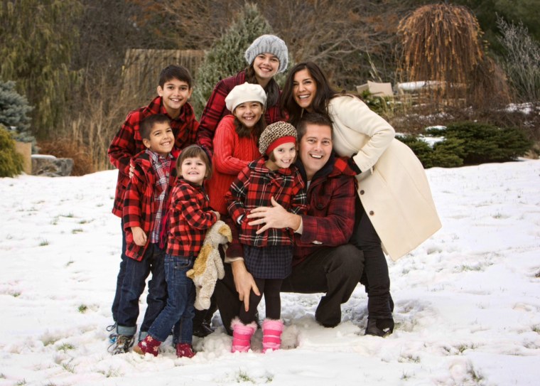 Rachel Campos-Duffy and husband Sean Duffy with their six children. Christians who worry about \"putting the Christ back in Christmas\" should start at home, Rachel writes.