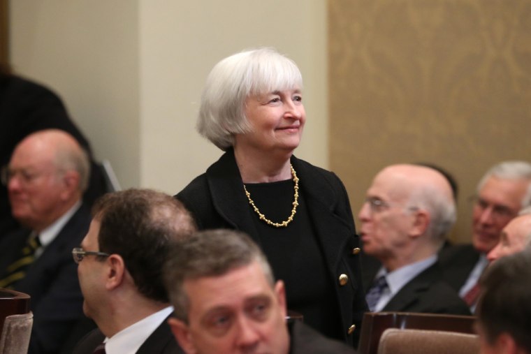 Why is this woman smiling? Because she's taken one step closer to being the head of the Federal Reserve.