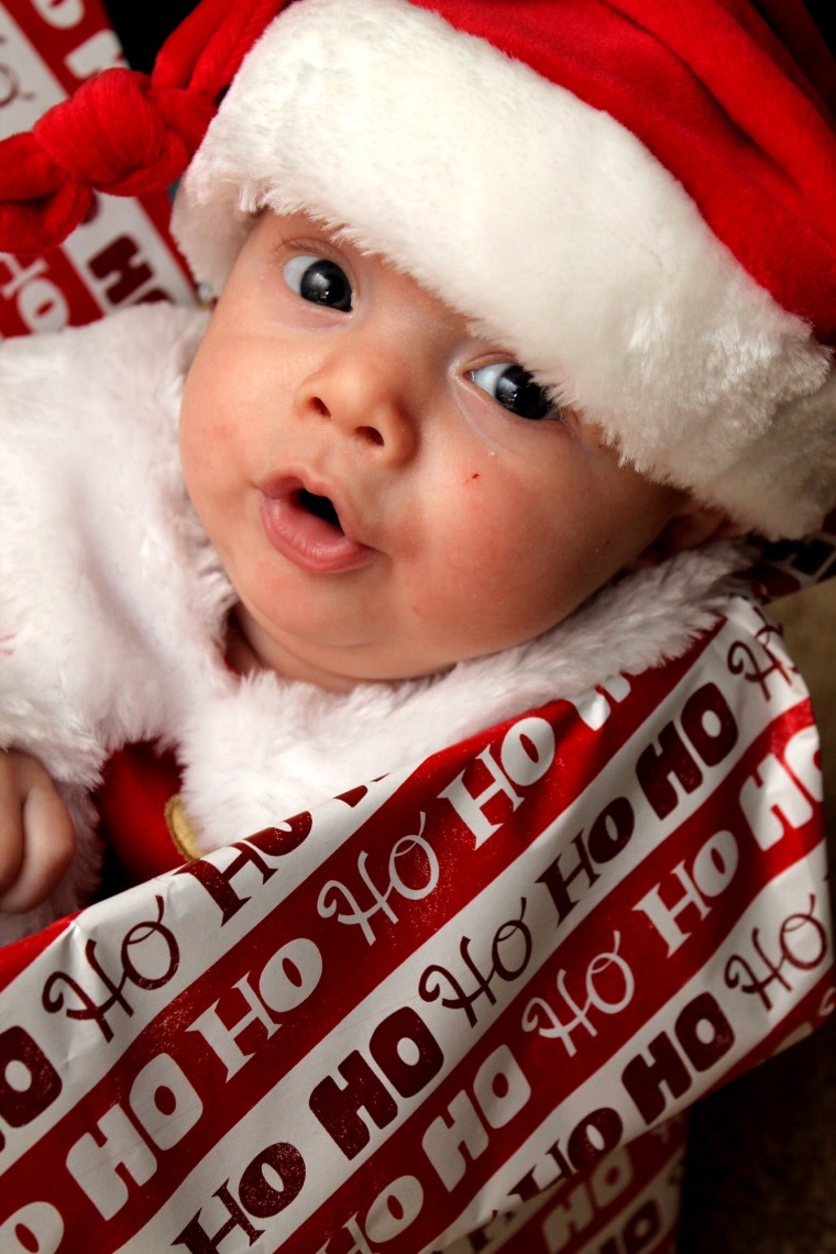 Preston Neal, born Oct. 9, is 'Santa's little helper.'