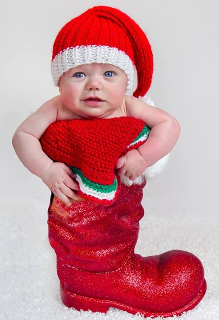 'Santa's lil helper': Jackson Marie Anthony, born Aug. 20 in Greenwich, Conn.